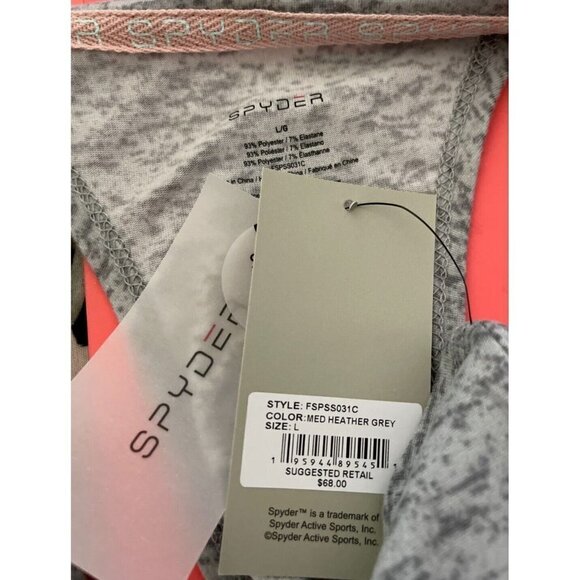 Spyder L Logo Gray Heather Racerback Drawstring Waist Tank & Shorts Lounge Set - Picture 7 of 7